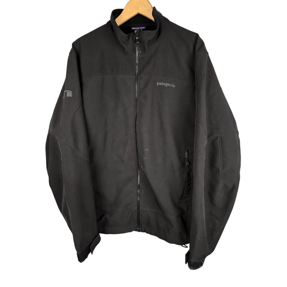 Patagonia Polartec Windbreaker Windstopper Softshell Jacket‎ Mens L Black